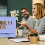 A group of people in Meeting room have a talk about cultural fit